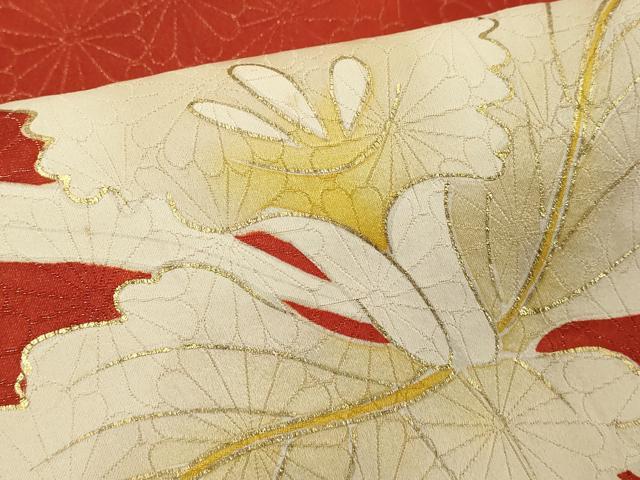 平和屋着物■豪華振袖　駒刺繍　舞花文　金彩　正絹　逸品　DABF9674cd