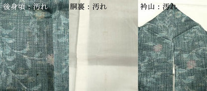 平和屋着物■上質な紬　枝花文　正絹　逸品　DABF9680cd