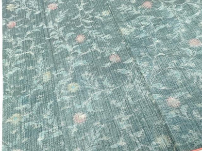 平和屋着物■上質な紬　枝花文　正絹　逸品　DABF9680cd