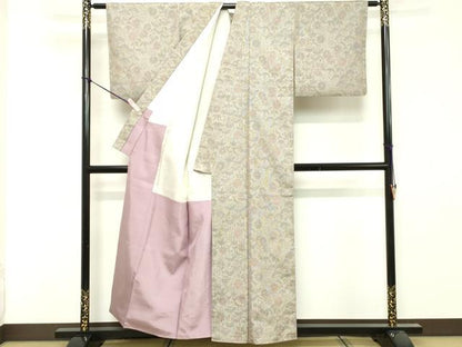 平和屋着物■本場大島紬　舞花文　正絹　逸品　DABF9693cd