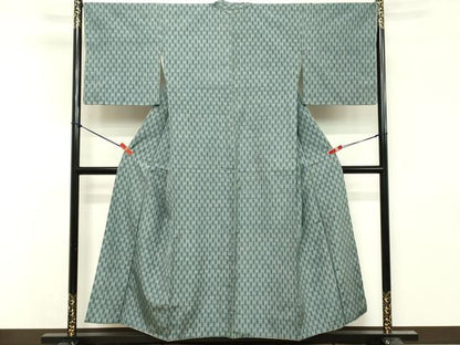 平和屋着物■上質な紬　矢絣間道　正絹　逸品　DABF9694ya