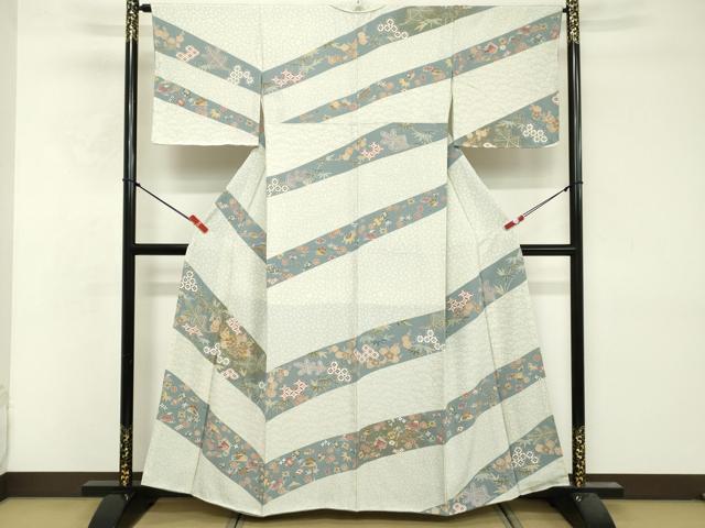 平和屋着物■訪問着　駒刺繍　吉祥花文　宝尽くし　金彩　正絹　逸品　DABF9700cd