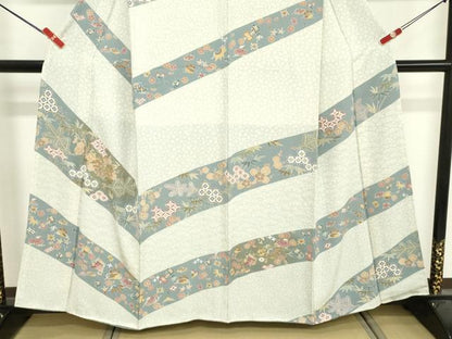 平和屋着物■訪問着　駒刺繍　吉祥花文　宝尽くし　金彩　正絹　逸品　DABF9700cd