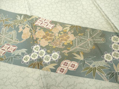平和屋着物■訪問着　駒刺繍　吉祥花文　宝尽くし　金彩　正絹　逸品　DABF9700cd