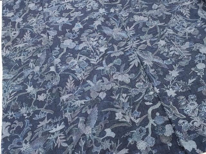 平和屋着物■上質な小紋　紬地　花鳥文　正絹　逸品　DABF9706cd