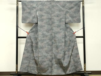 平和屋着物■上質な紬　抽象文様　正絹　逸品　DABF9709cd