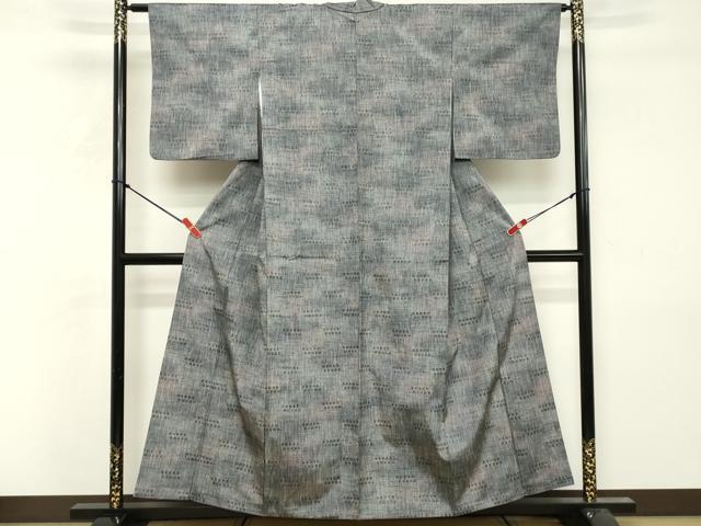 平和屋着物■上質な紬　抽象文様　正絹　逸品　DABF9709cd