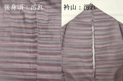 平和屋着物■上質な紬　横段文　正絹　逸品　DABF9721cd