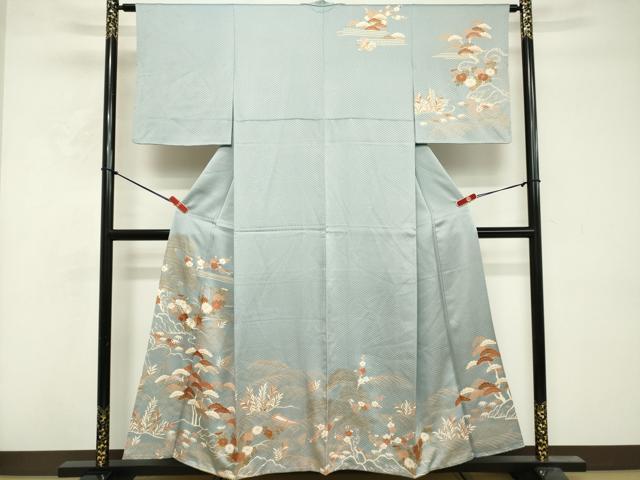 平和屋着物■訪問着　刺繍　枝花文　金彩　正絹　逸品　DABF9728cd