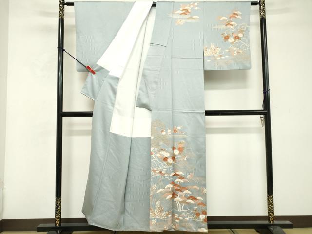 平和屋着物■訪問着　刺繍　枝花文　金彩　正絹　逸品　DABF9728cd