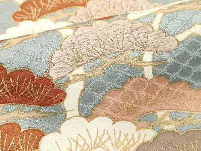 平和屋着物■訪問着　刺繍　枝花文　金彩　正絹　逸品　DABF9728cd