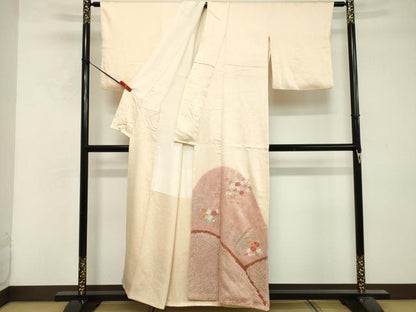 平和屋着物■色留訪問着　総刺繍　絞り　草花文　金銀彩　正絹　逸品　DABF9729cd