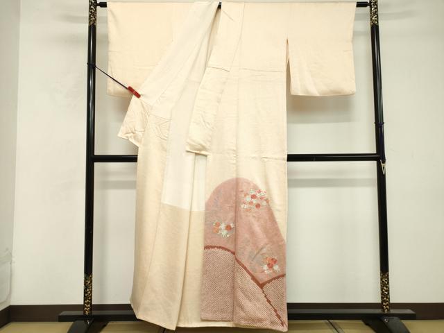 平和屋着物■色留訪問着　総刺繍　絞り　草花文　金銀彩　正絹　逸品　DABF9729cd