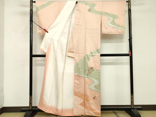 平和屋着物■訪問着　総刺繍　絞り　地紙花文　金彩　正絹　逸品　DABF9732cd