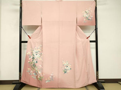 平和屋着物■訪問着　友禅　作家物　草花文　暈し染め　正絹　逸品　DABF9734cd