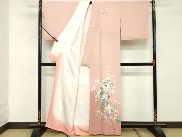 平和屋着物■訪問着　友禅　作家物　草花文　暈し染め　正絹　逸品　DABF9734cd