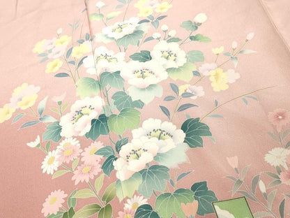平和屋着物■訪問着　友禅　作家物　草花文　暈し染め　正絹　逸品　DABF9734cd