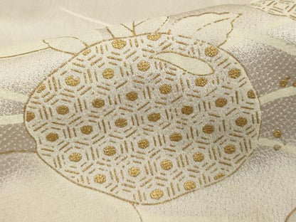平和屋着物■訪問着　草花文　暈し染め　金彩　正絹　逸品　DABF9736cd