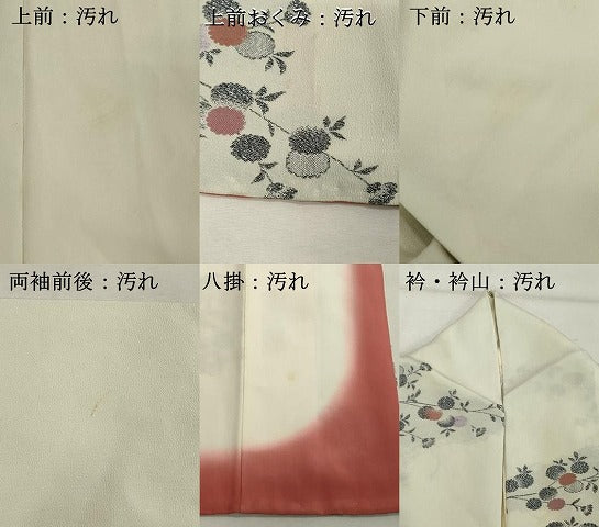 平和屋着物■上質な小紋　南天文　銀糸　鬼しぼ縮緬　正絹　逸品　DABF9737cd