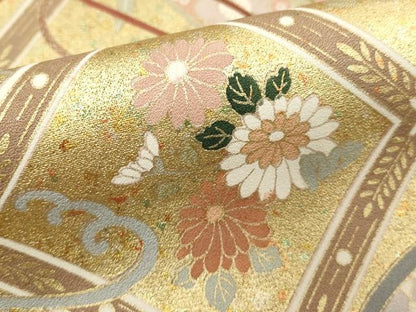 平和屋着物■豪華色留袖　駒刺繍　御所車花文　金彩　正絹　逸品　DABF9740cd
