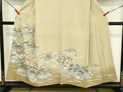 平和屋着物■豪華色留袖　友禅　作家物　流水松文　暈し染め　正絹　逸品　DABF9742cd