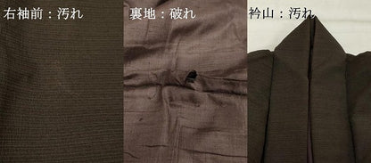 平和屋着物■男性　紬　横段文　正絹　逸品　DABF9746cd