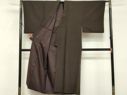 平和屋着物■男性　紬　横段文　正絹　逸品　DABF9746cd