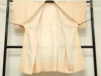 平和屋着物■長襦袢　無双仕立て　枝花文　正絹　逸品　DABF9753cd