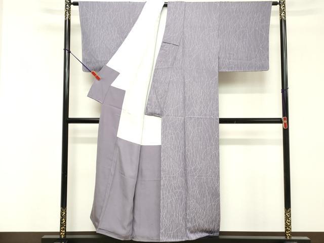 平和屋着物■上質な小紋　草葉文　正絹　逸品　DABF9756cd