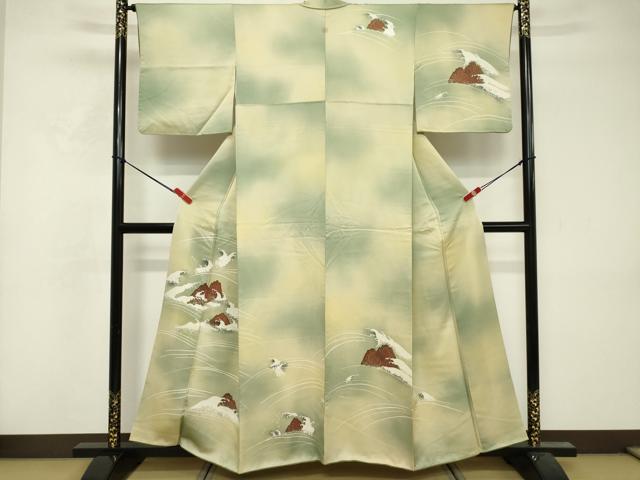 平和屋着物■訪問着　荒波文　暈し染め　正絹　逸品　DABF9761cd