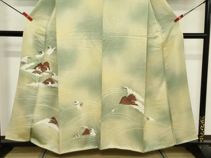 平和屋着物■訪問着　荒波文　暈し染め　正絹　逸品　DABF9761cd