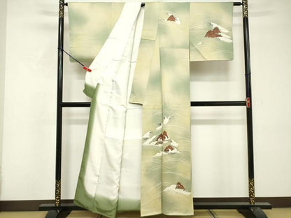 平和屋着物■訪問着　荒波文　暈し染め　正絹　逸品　DABF9761cd