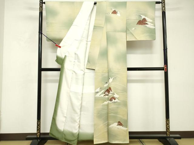 平和屋着物■訪問着　荒波文　暈し染め　正絹　逸品　DABF9761cd