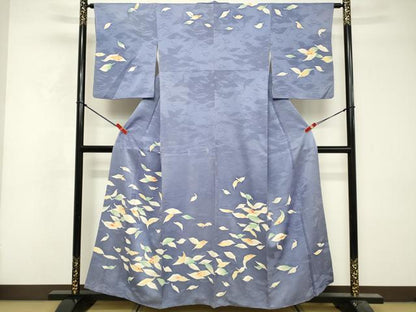 平和屋着物■訪問着　草葉文　正絹　逸品　DABF9767cd