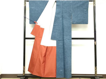 平和屋着物■上質な紬　霞文　正絹　逸品　DABF9775cd