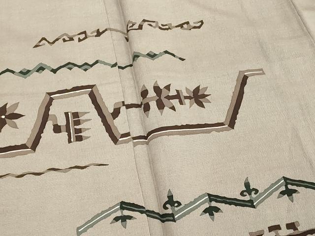 平和屋着物■訪問着　紬地　抽象文様　正絹　逸品　DABF9778cd