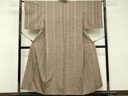 平和屋着物■上質な紬　抽象間道　正絹　逸品　DABF9783cd