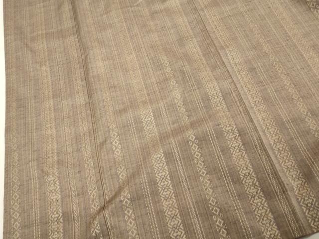 平和屋着物■上質な紬　抽象間道　正絹　逸品　DABF9783cd