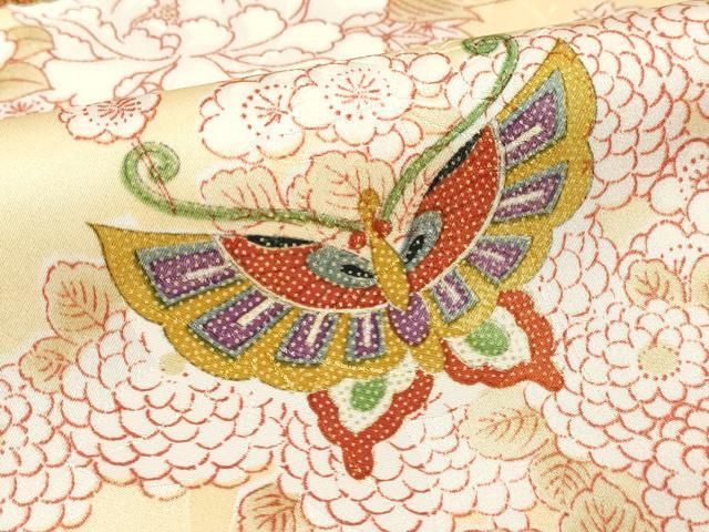 平和屋着物■小紋　花蝶文　洗える着物　未使用　DABF9795cd