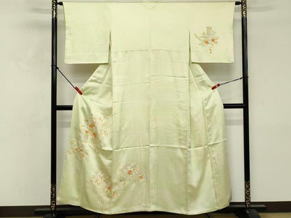 平和屋着物■中国三大刺繍　相良刺繍　総刺繍　訪問着　草花文　正絹　逸品　DABF9807cd