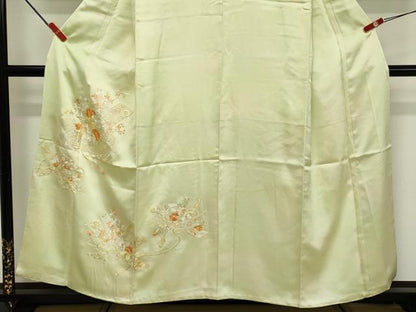 平和屋着物■中国三大刺繍　相良刺繍　総刺繍　訪問着　草花文　正絹　逸品　DABF9807cd