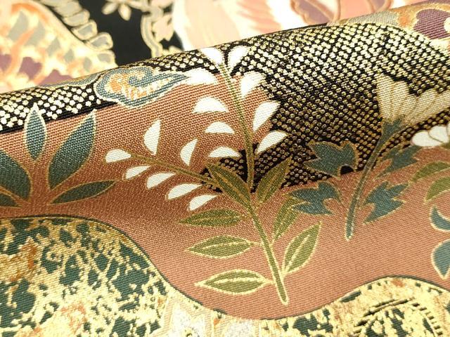 平和屋着物■豪華黒留袖　こま　飛鶴花丸文　金銀彩　正絹　逸品　DABF9810cd