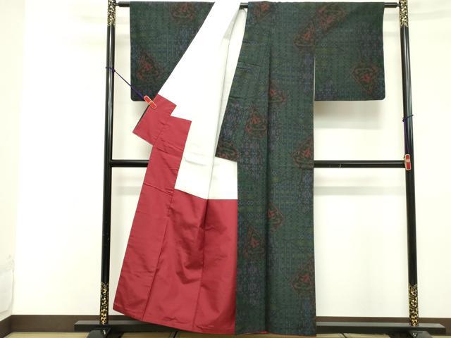 平和屋着物■上質な紬 抽象文様 正絹 逸品 DABF9814cd