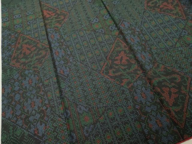 平和屋着物■上質な紬 抽象文様 正絹 逸品 DABF9814cd