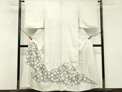 平和屋着物■豪華色留袖 駒刺繍 重ね山花文 銀彩 正絹 逸品 DABF9821cd
