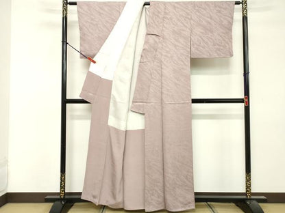 平和屋着物■上質な色無地 流水地紋 梅鼠色 正絹 逸品 DABF9823cd