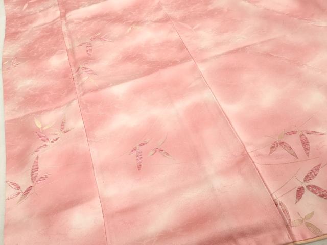 平和屋着物■上質な小紋 草葉文 暈し染め 金糸 正絹 逸品 DABF9836cd