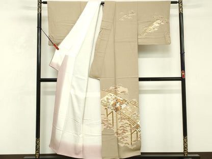 平和屋着物■訪問着 渡橋花文 金彩 正絹 逸品 DABF9838cd