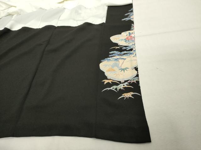 平和屋着物■豪華黒留袖　風景文　正絹　逸品　DABF9861cd