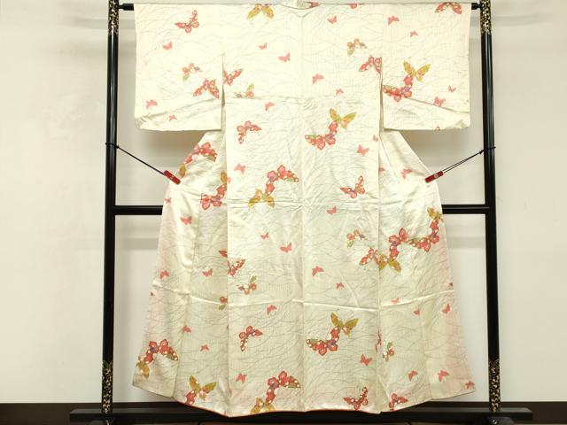 平和屋着物■上質な小紋　舞蝶文　金彩　正絹　逸品　DABF9864cd